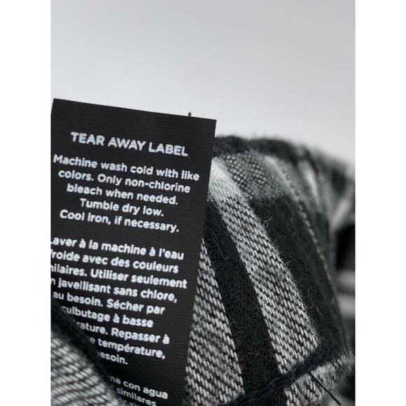 DISTRICT Women's Black-White Plaid Drawstring Relaxed Fit Pajama Pants SZ M - Picture 10 of 11